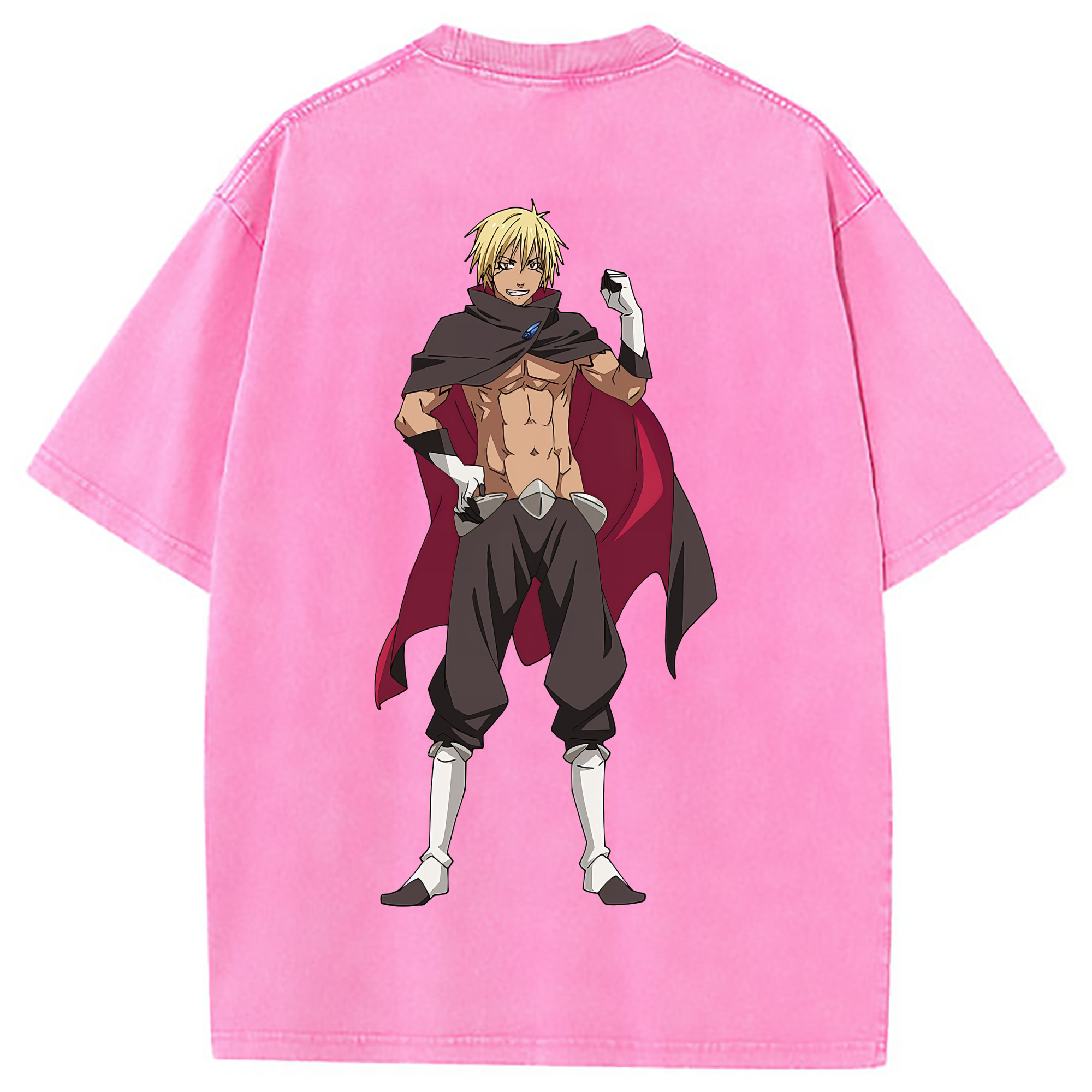 （画像用） 転スラ Regarding Reincarnated to Slime 綿100% ヴィンテージ風 半袖Tシャツ（背面プリント）